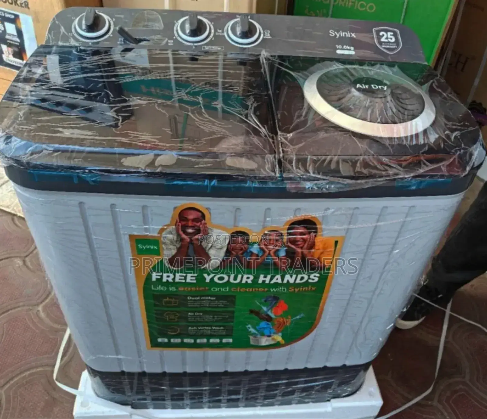 Top Load, 10kg Syinix Twin-Tub Washing Machine- Air Dry