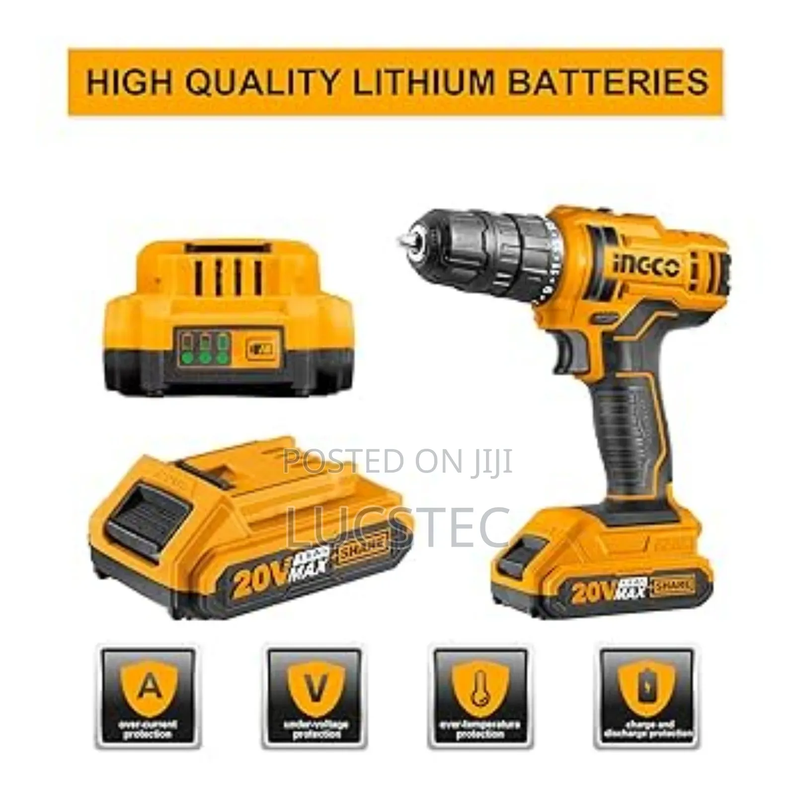 Ingco 20v Lithium-ion Cordless Drill,