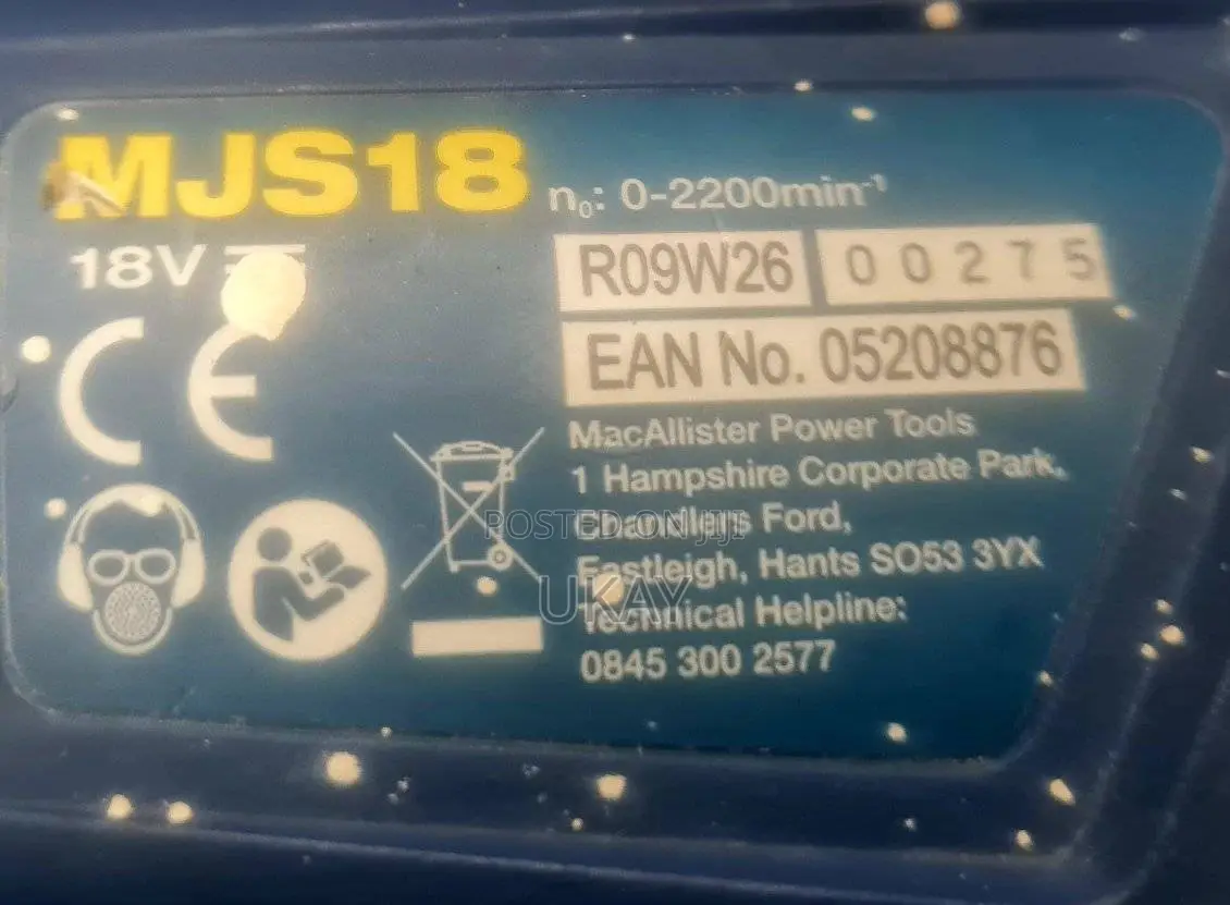 Mac Allister Solo 18v Cordless Jigsaw.