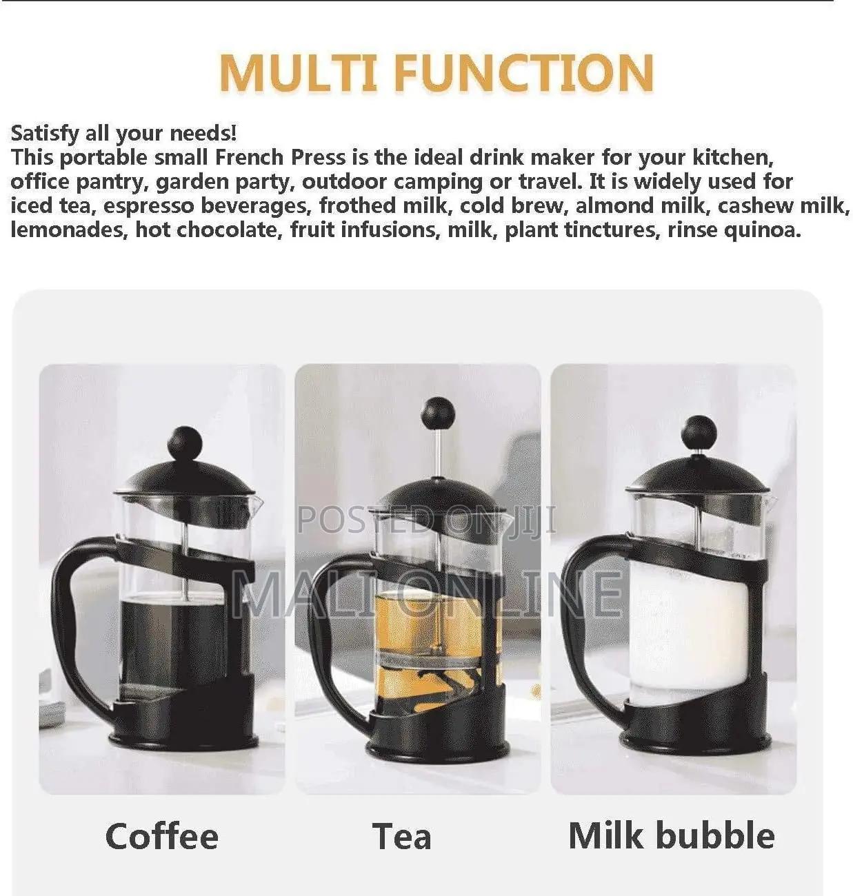 French Coffee Press 800ml Stainless Steel&Borosilicate Glass