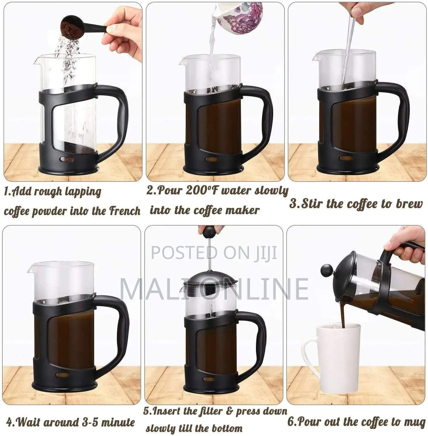 French Coffee Press 800ml Stainless Steel&Borosilicate Glass
