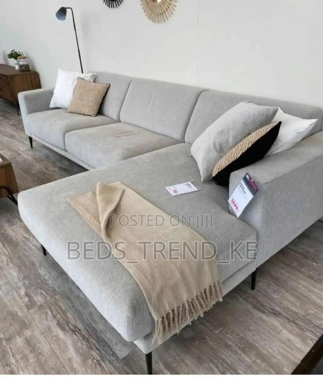 6 Seater Modern Indoor L Seat Back Permanent