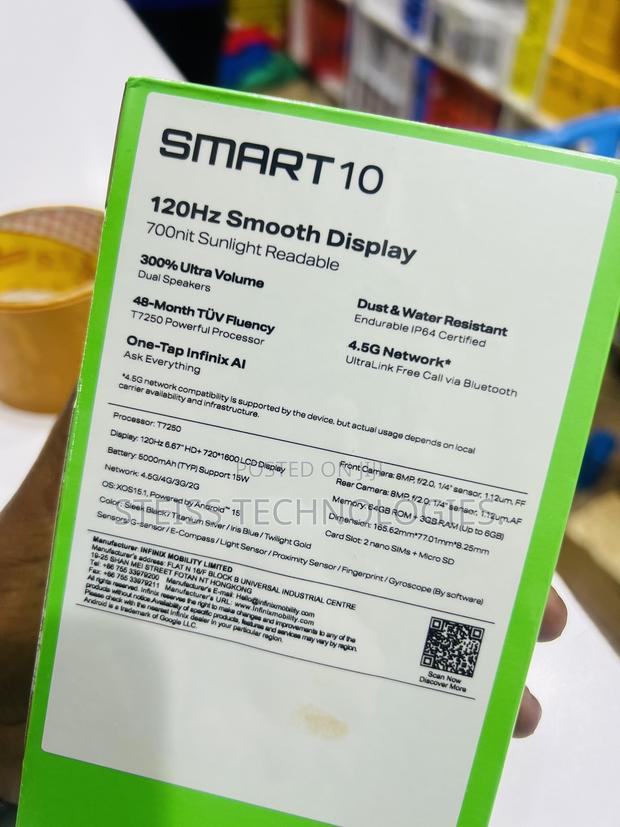 New Infinix Smart 10 128 GB Black - thumbnail 3