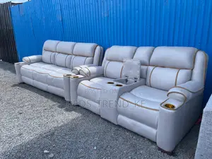 White Semi Recliner 5 Seater Sofa