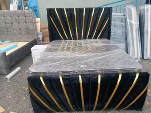 Black 6 by 6 Modern Bed Design With Side Drawers