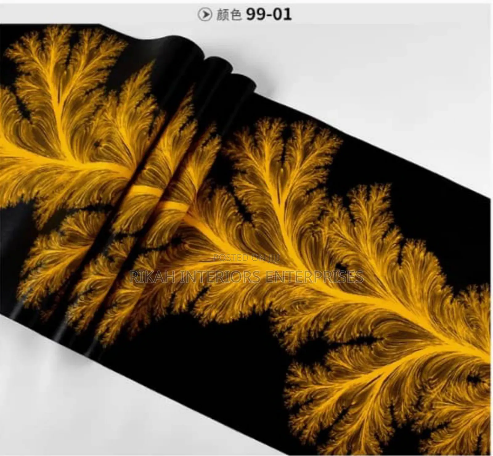 Black and Gold Floral Wallpaper