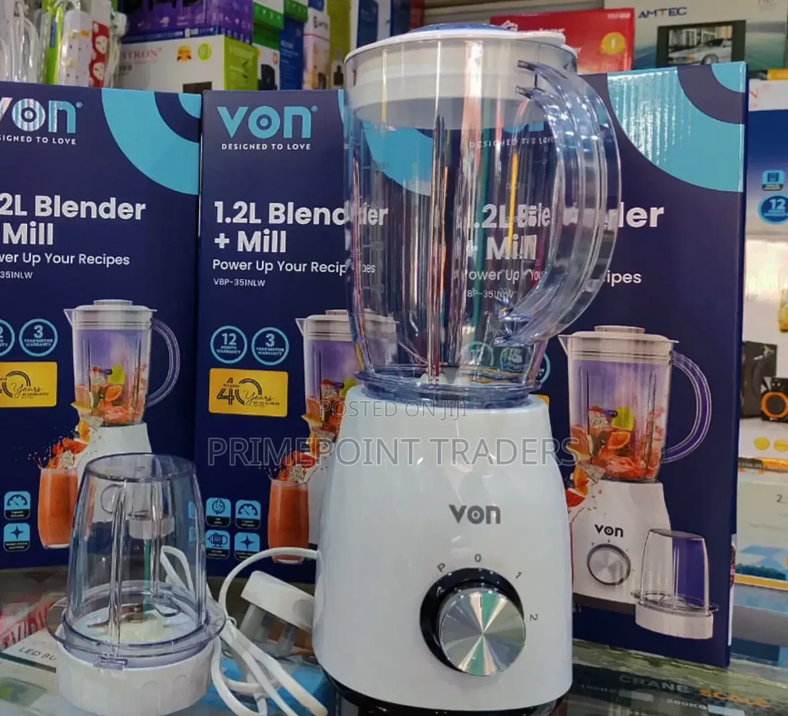 1.2l Von Blender With Mill (Grinder) 350watts