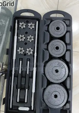 *50kg/York Barbell and Dumbbell Set With Case *