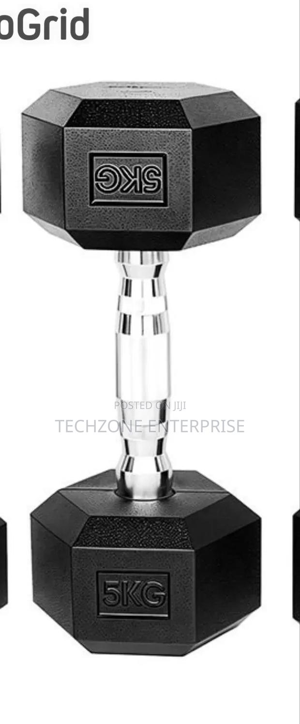 *Hexagon Dumbbells Rubber Coated 5kgs *