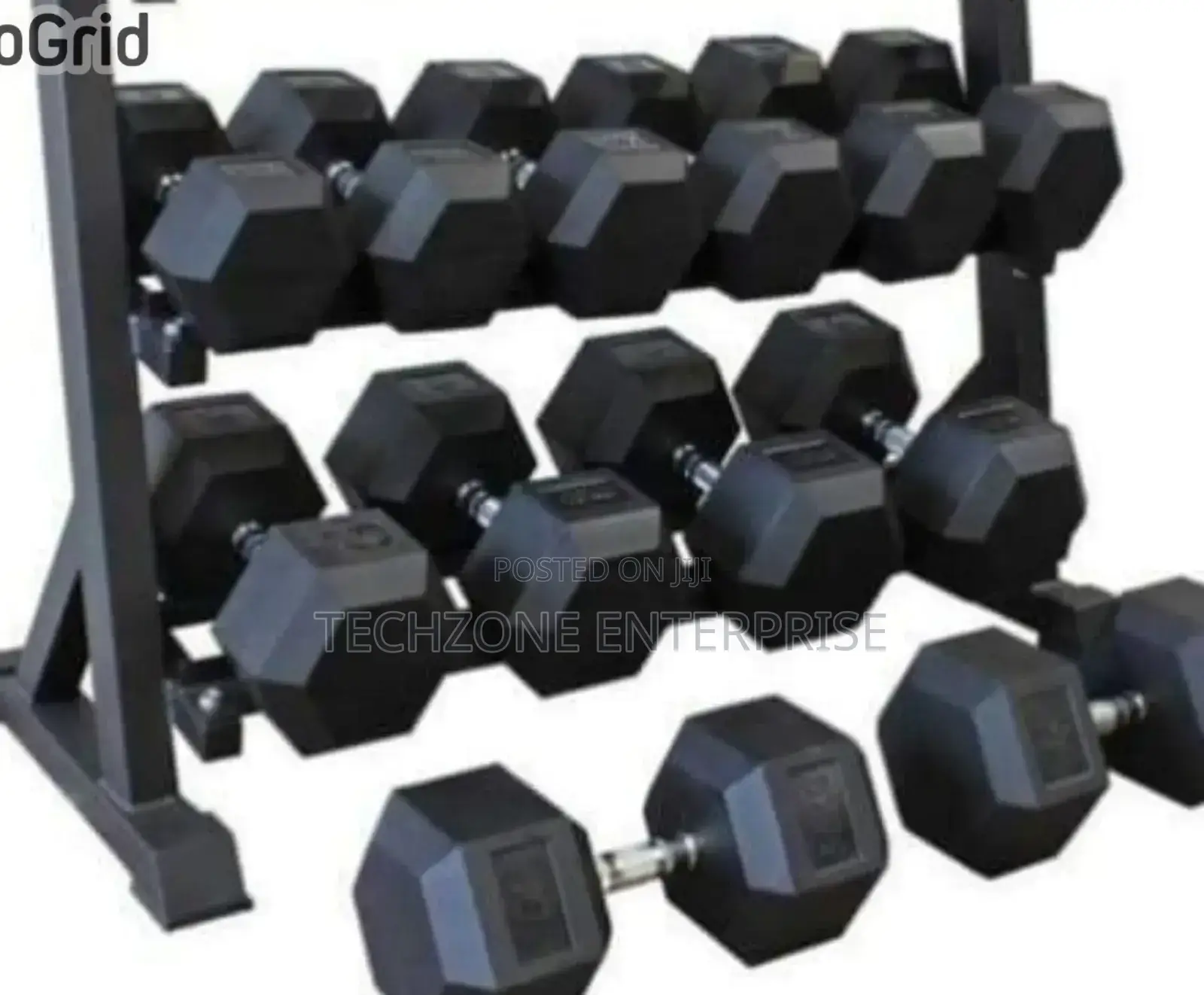 *Hexagon Dumbbells 10kgs Silver Chrome Cast 