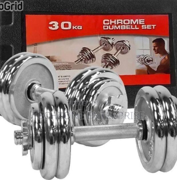 Adjustable 30kgs Chrome Dumbbell Set With Case 