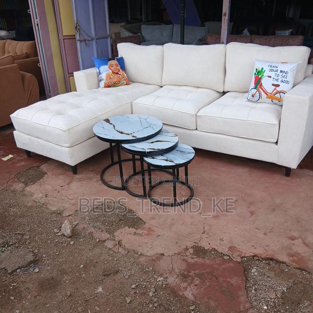 White 6 Seater L Seat Sofa Set - main view
