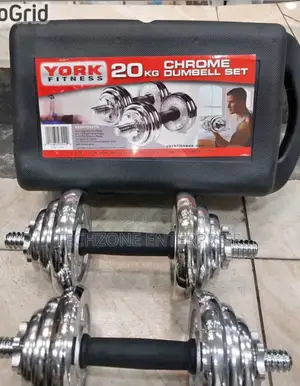 Antislip 20kgs Chrome Dumbbell Set With Case ;