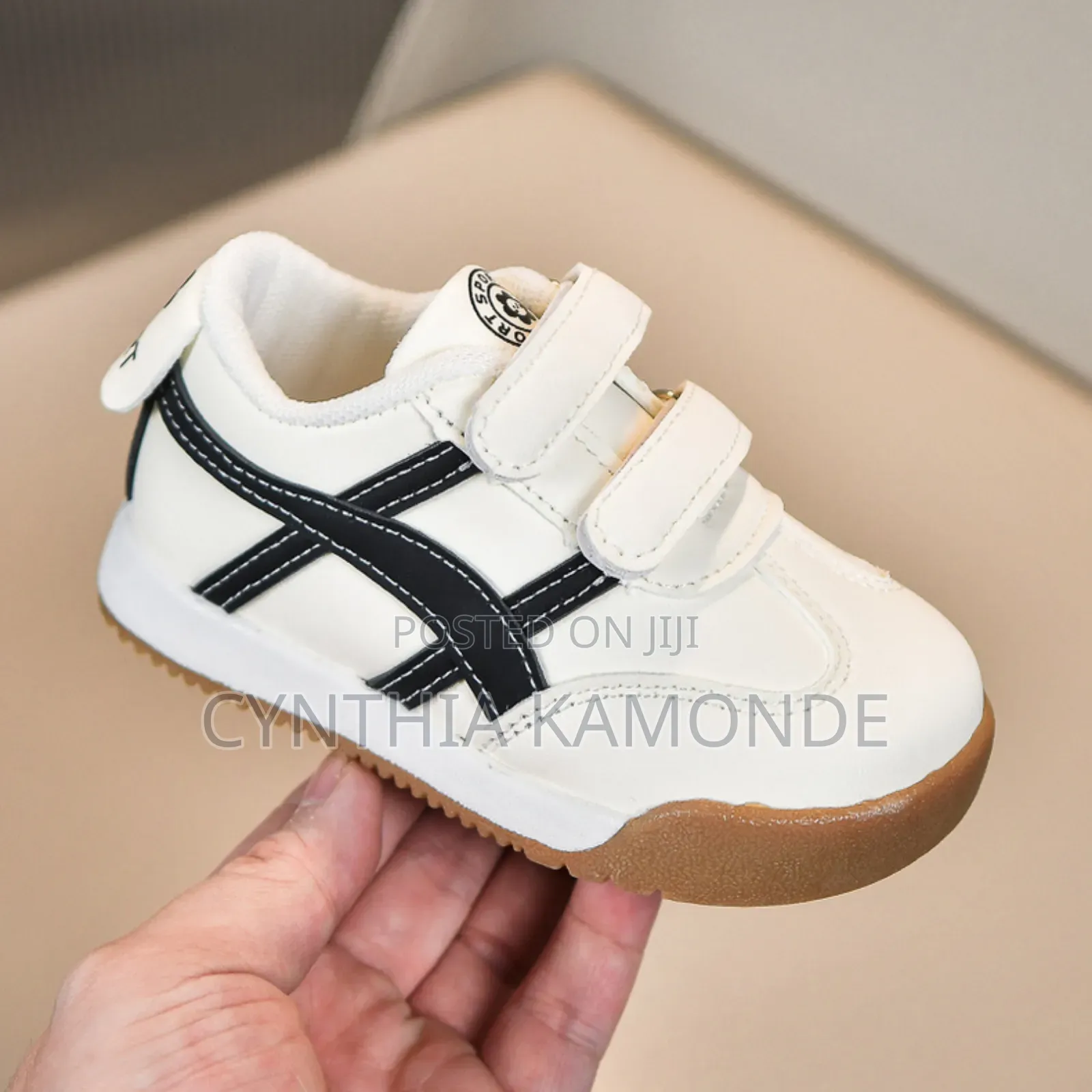 Brown White Kids Sneakers