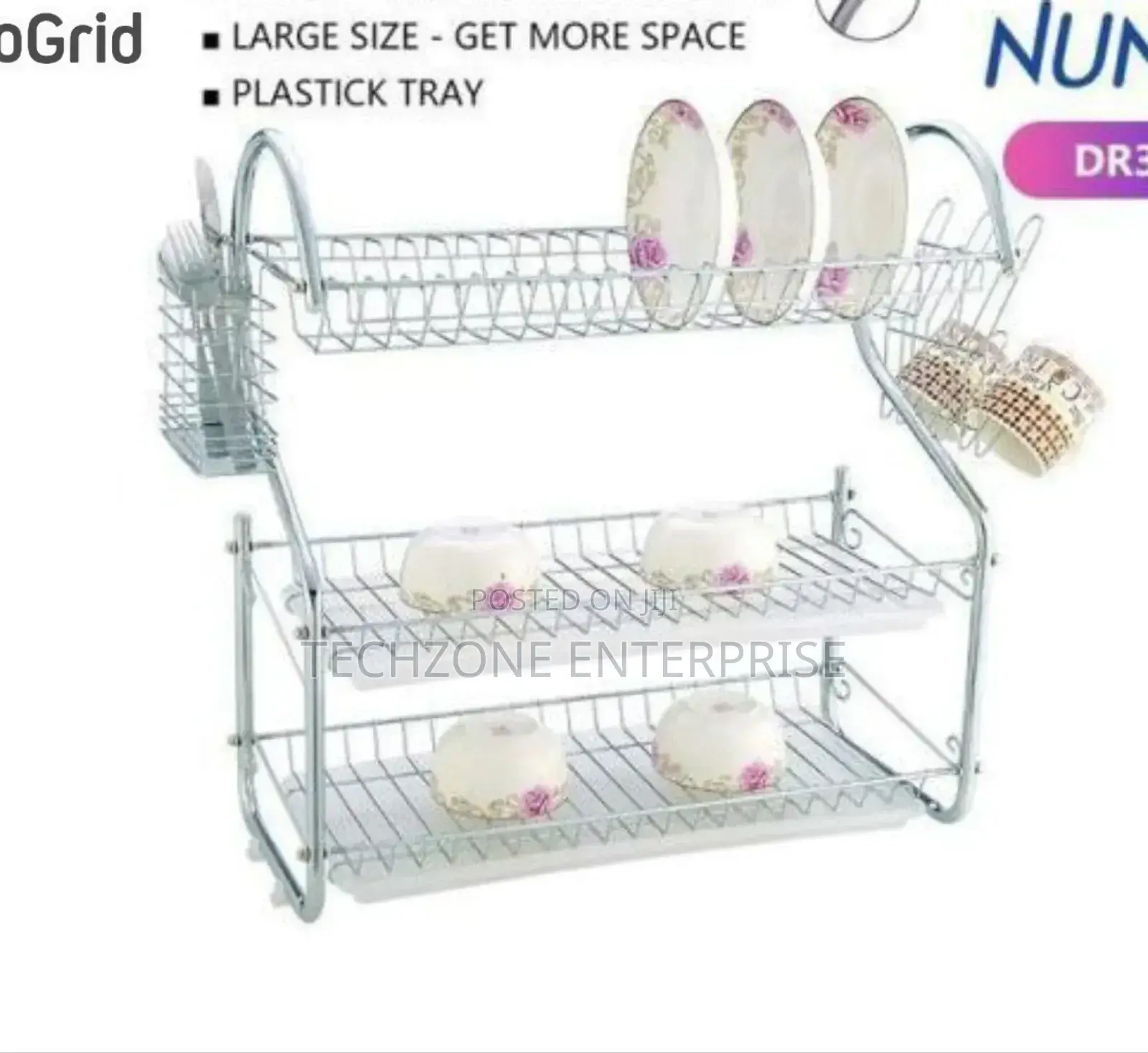 Modern Nunix Dr3s 3-Tier Stainless-Steel Dish Rack
 