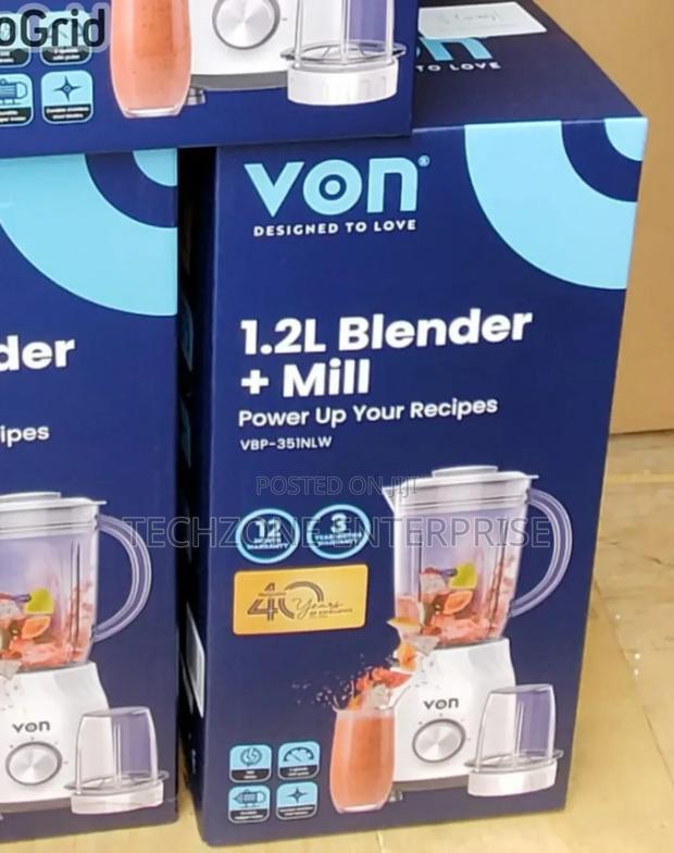 Blender - Von (Vbp-351nlw) 2 in 1 Blender With Mill - main view