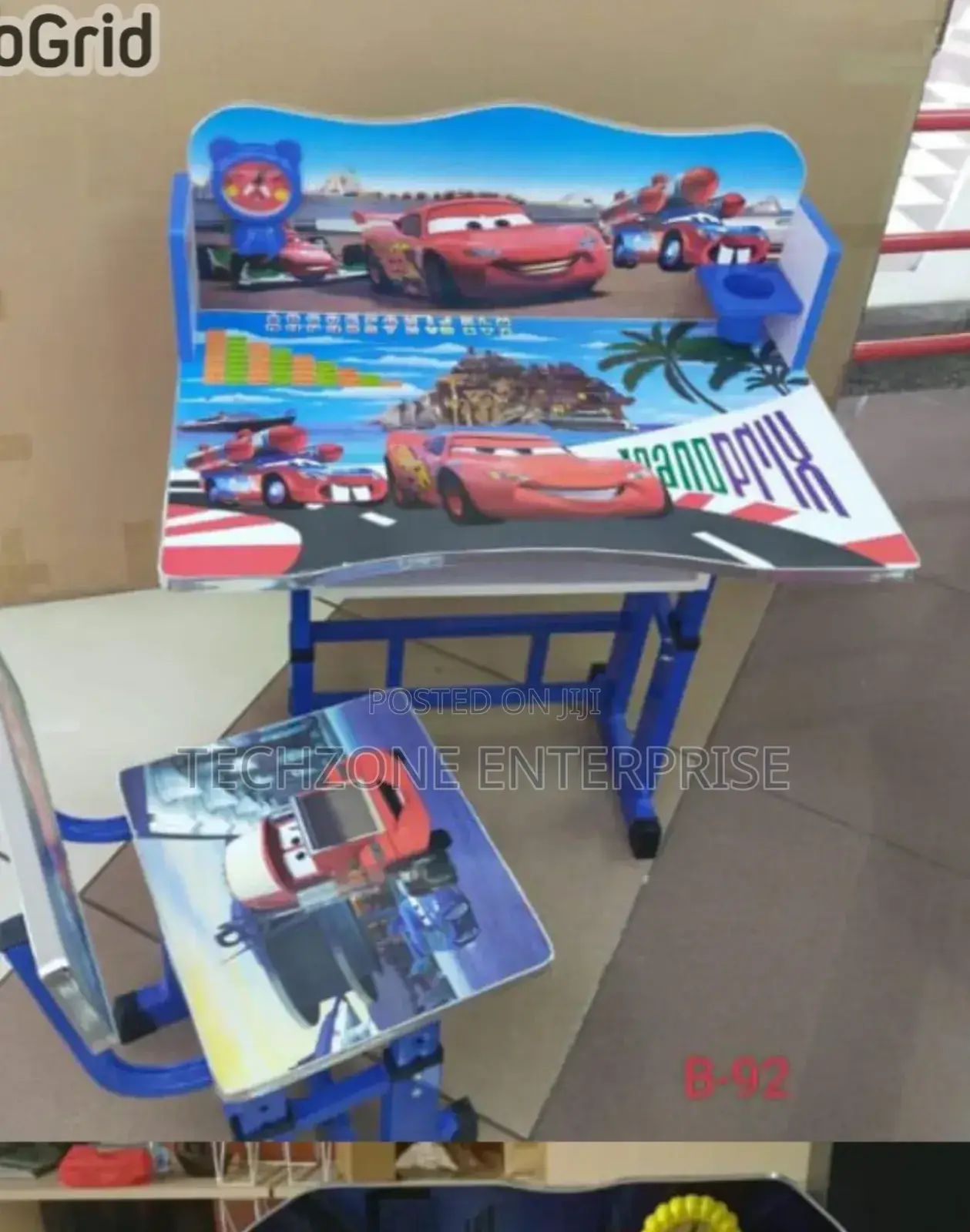 Adjustable Children Study Table and Chair in Pink and Blue,