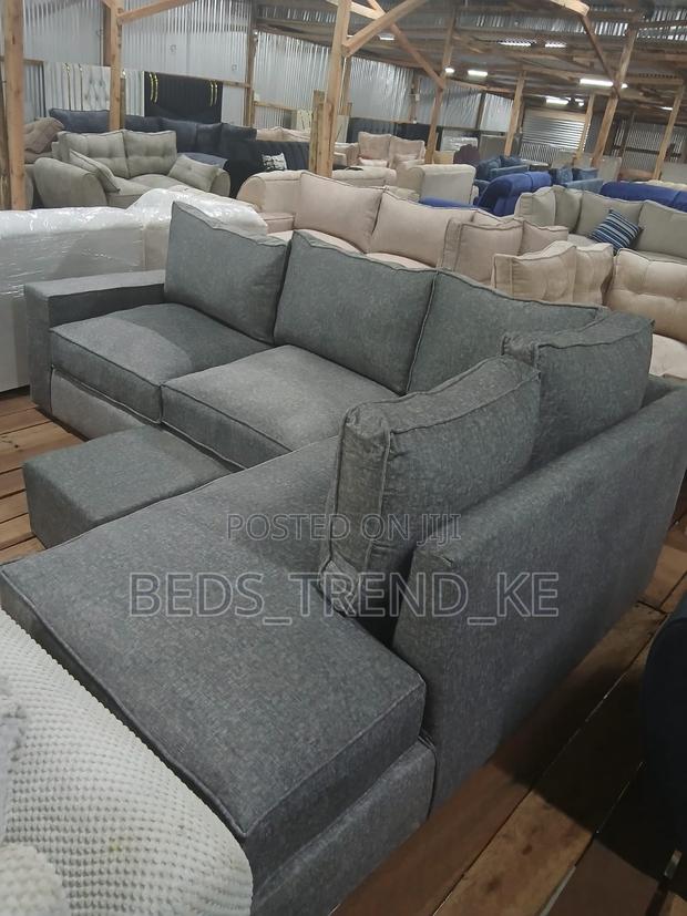 Black 6 Seater L Seat Sofa Set Design