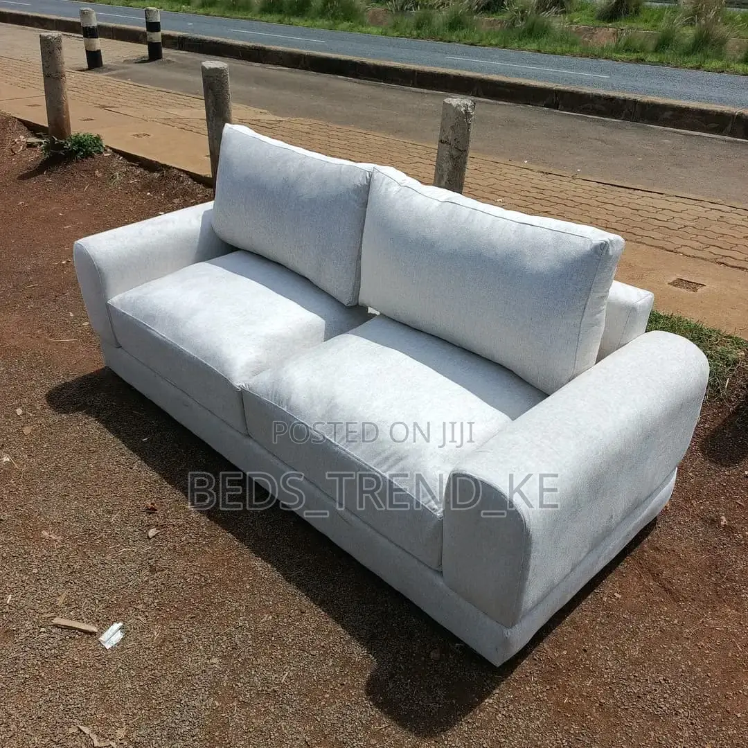 White Sturdy Modern 3 Seater Sofa