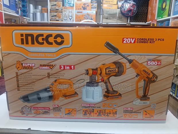 Ingco 20v 3pcs Sprayer, Vacuum, Hp Washer Combo Set - main view