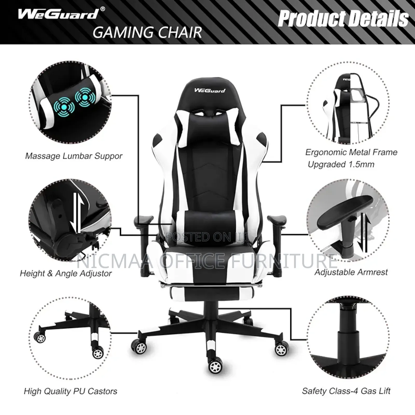 Weguard Pro Massage Gaming Chair