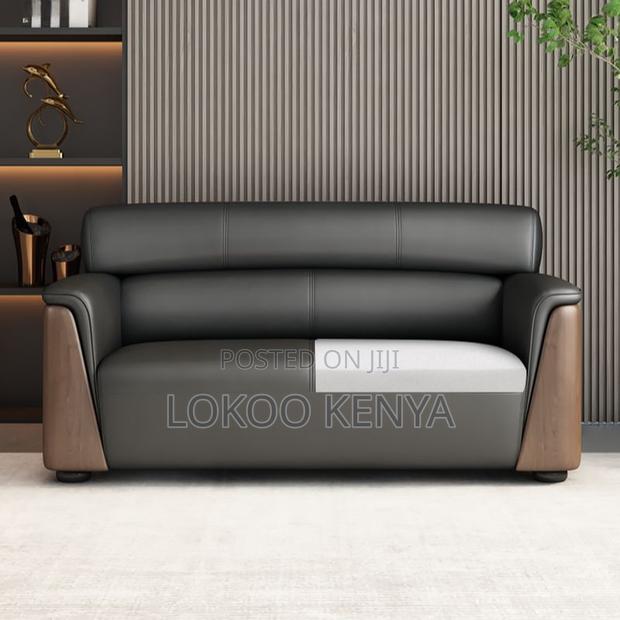 Office Sofa : Trendy Natural Pleather Sofa - thumbnail 3