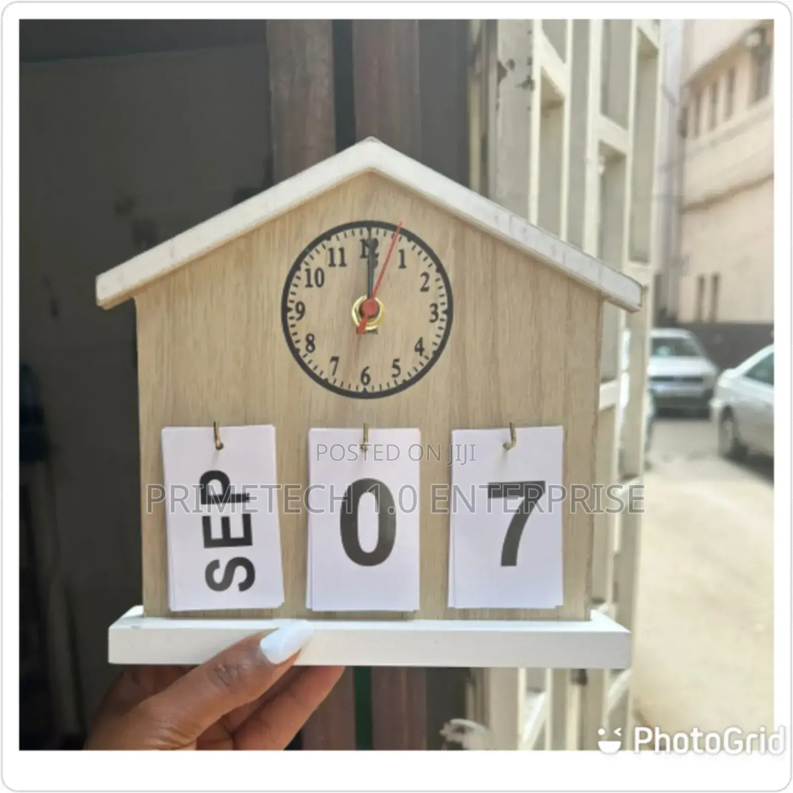 Clock Decorated Office Wooden Calender