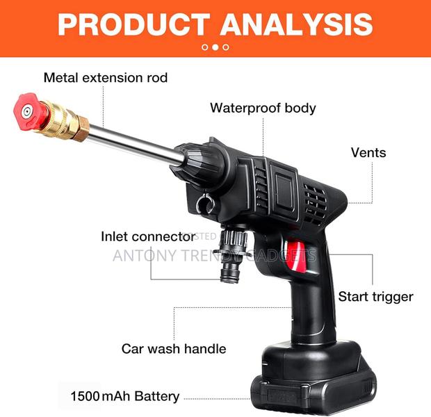 Portable Jet Wash Gun – 24v Electric Washer With 1 Battery - thumbnail 2