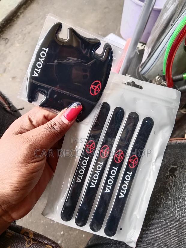 8pcs Black Toyota Branded Door+Bowl Antiscratch Stickers