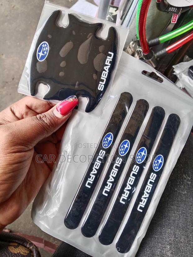 8pcs Subaru Black Door+Bowl Antiscratch Stickers - main view