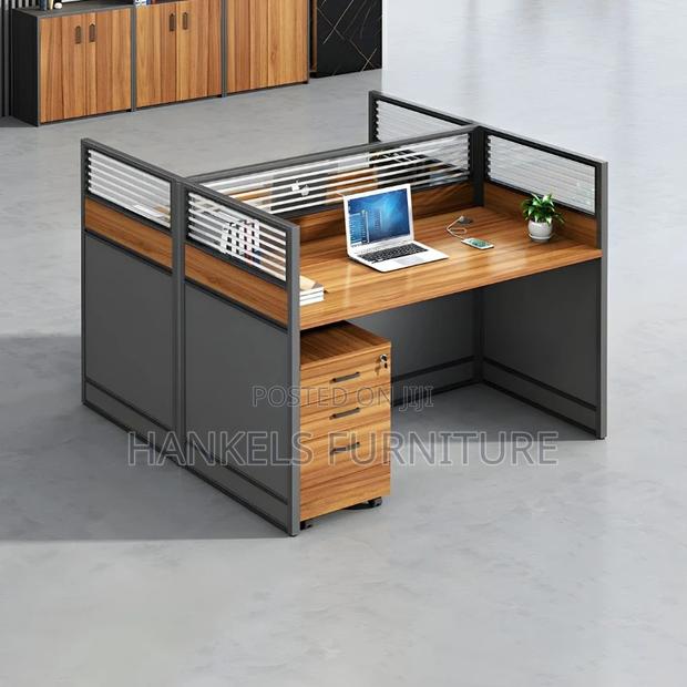2 Way Brown Modular Workstation - thumbnail 2