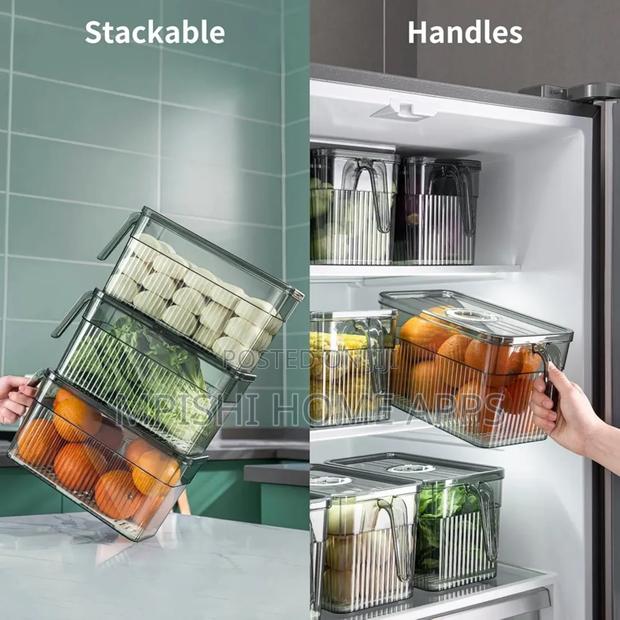3l Elegant Acrylic Fridge Container (Green Clear)