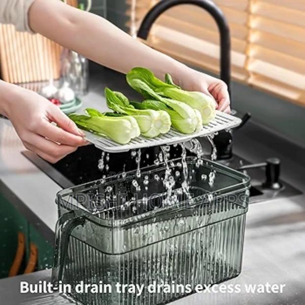3l Elegant Acrylic Fridge Container (Green Clear) - thumbnail 3