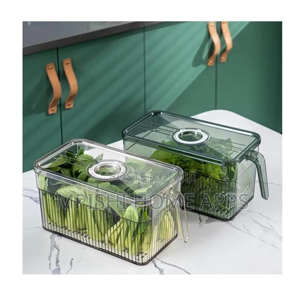 3l Elegant Acrylic Fridge Container (Green Clear) - thumbnail 6