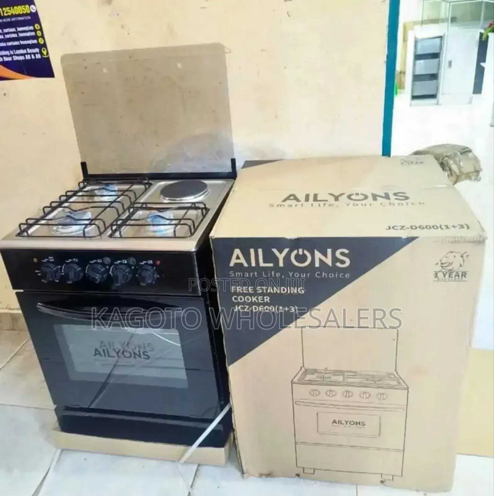 60 by 60 Standing Cooker Alyons With Electric Oven