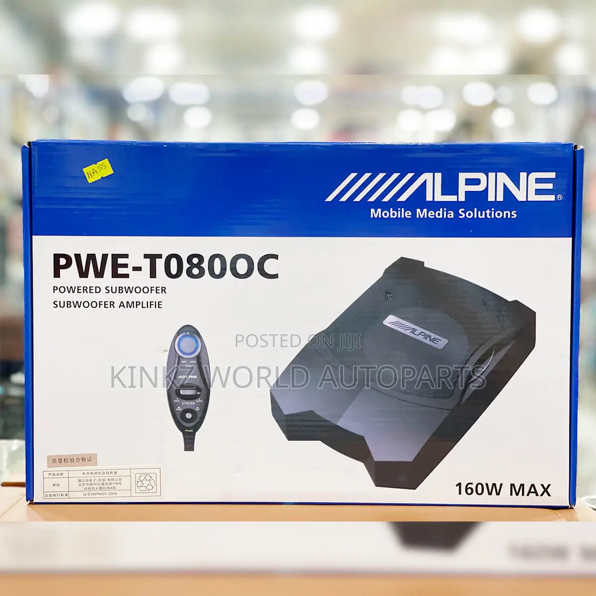 Alpine Pwe-T0800c Underseat Subwoofer Car Audio