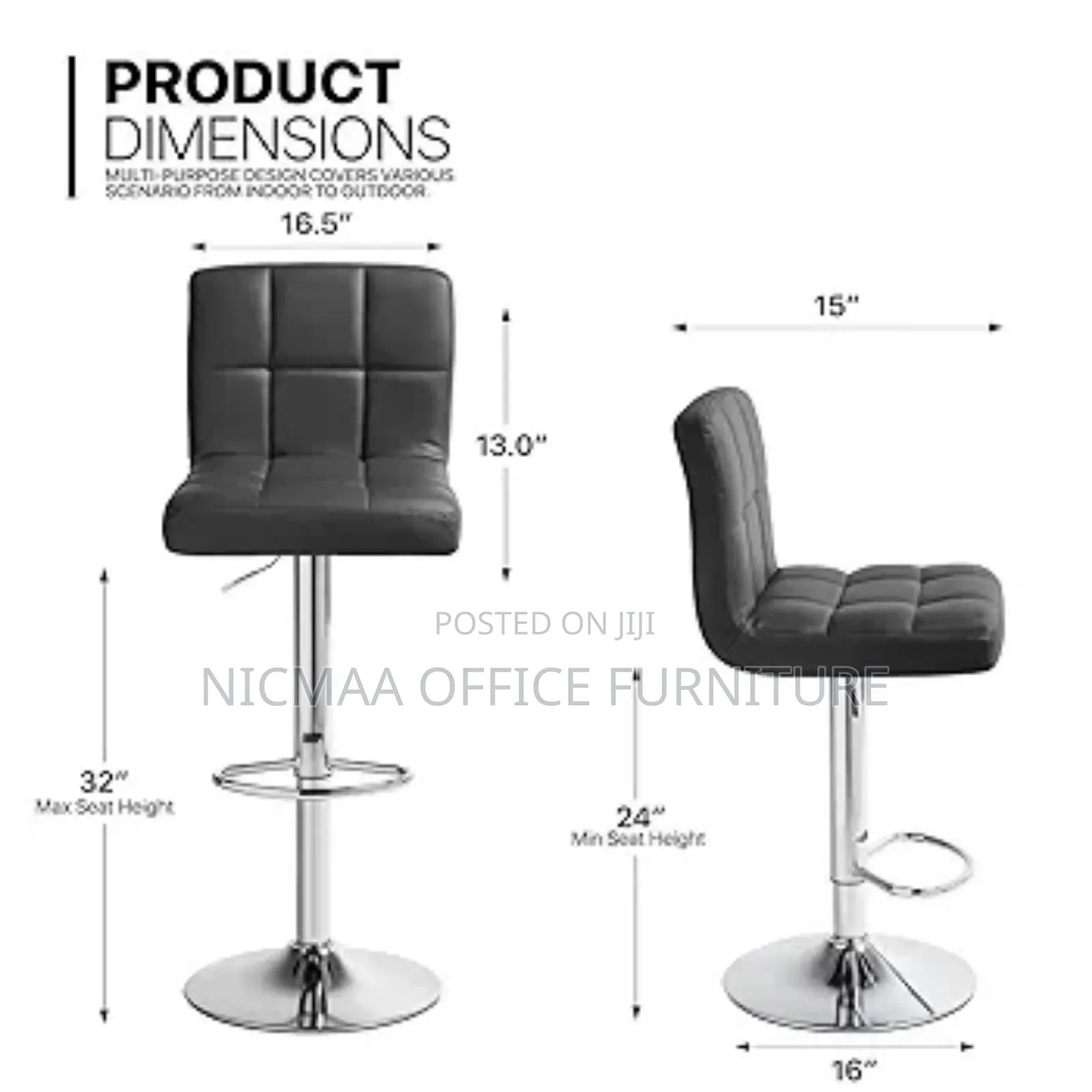 Monibloom Pu Leather Swivel Barstools