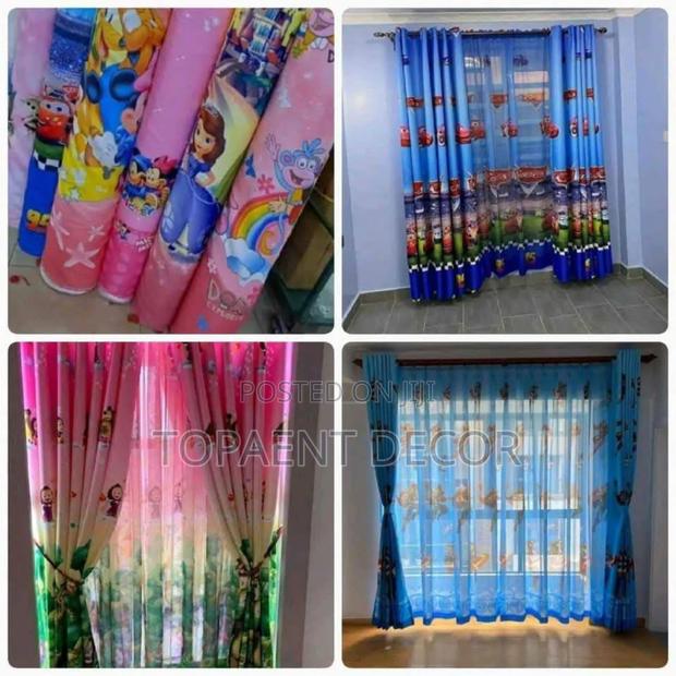 Boys And Girls Baby Cartoon Themed Window Curtains