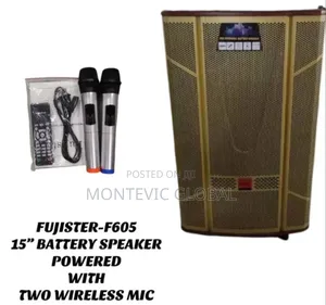 Battery Speaker Powered With 2 Wireless Mics