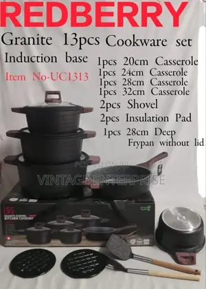Redberry Premium Range Cookware Set With Induction Base