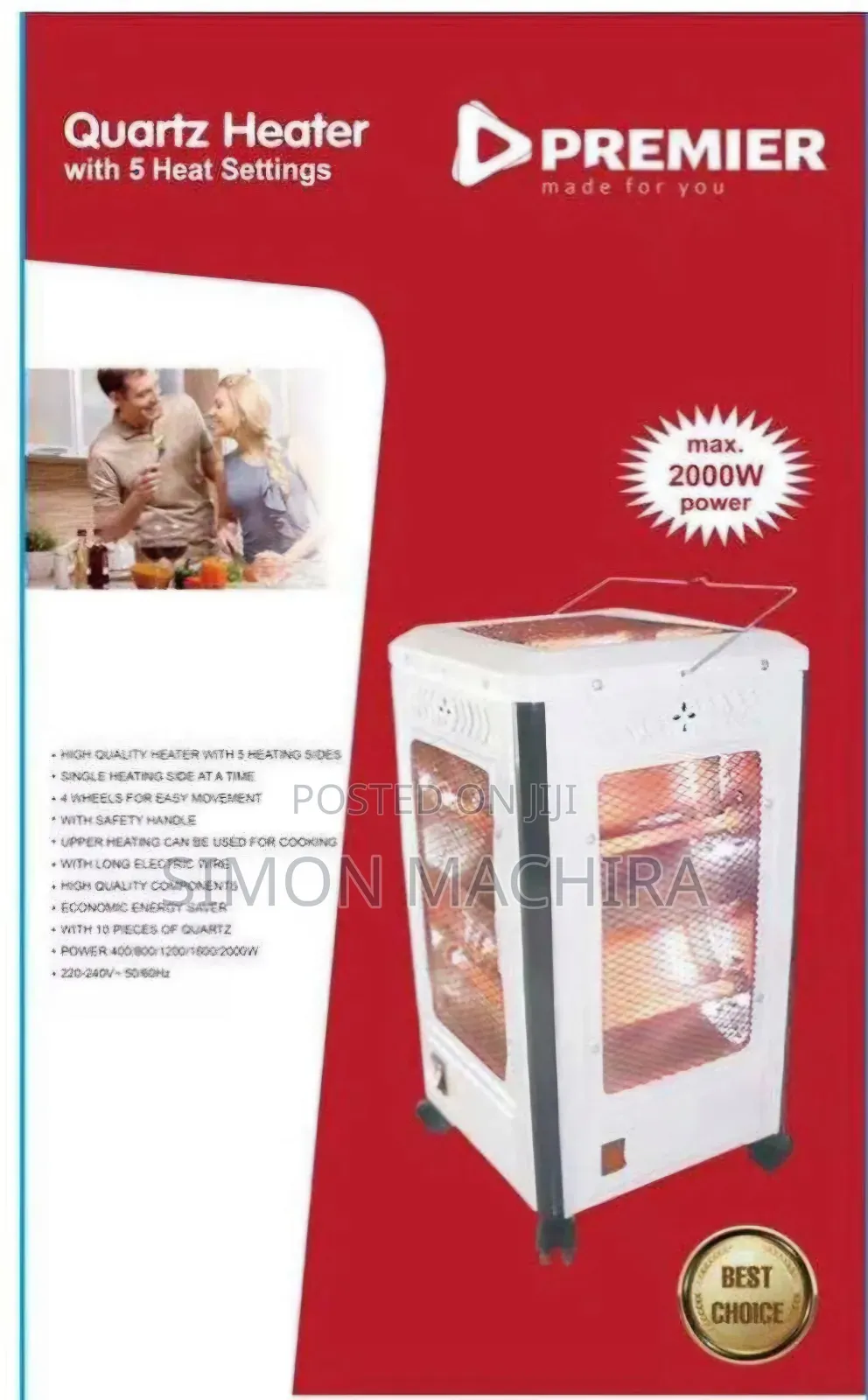 Premier 5 Sided Quartz Room Heater
