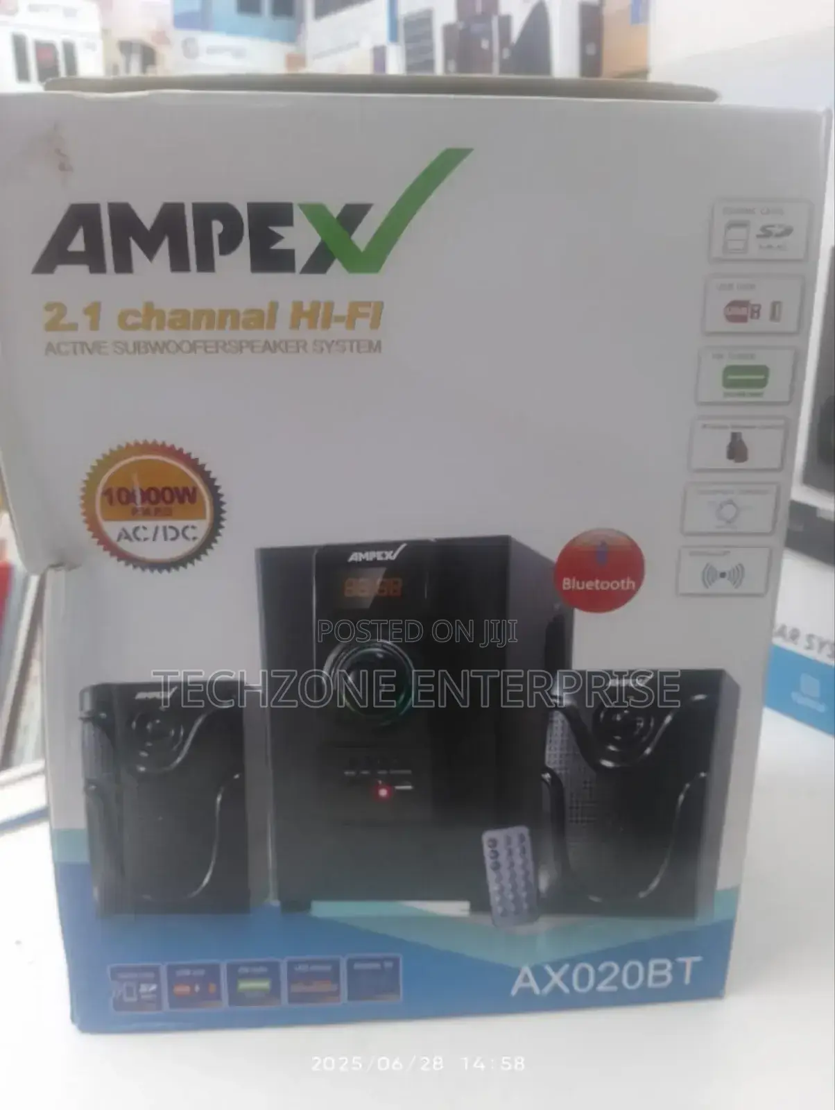 Ampex-Ax020bt-Sub Woofer Speaker System-10000 Watts - Ac/Dc,