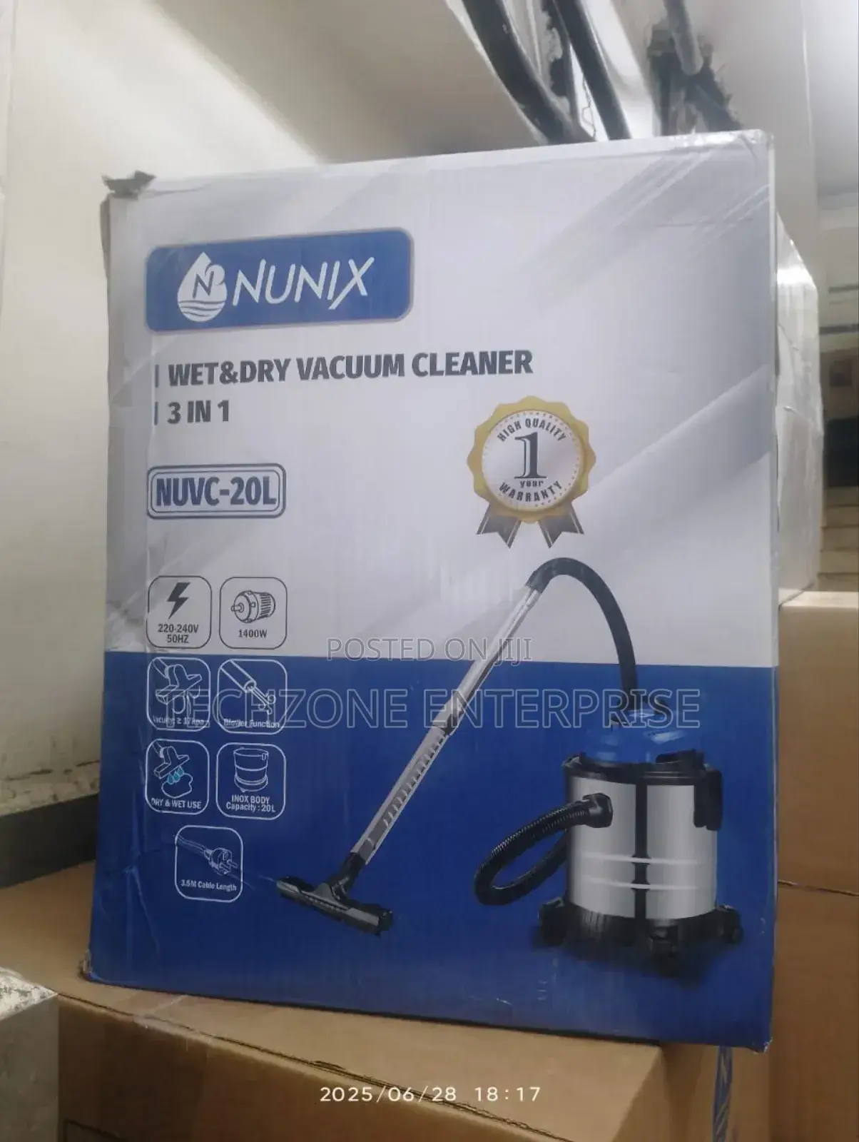 Nunix Vacuum Cleaner 3 in 1 Wet and Dry, 20 Litre(Nuvc-20l),