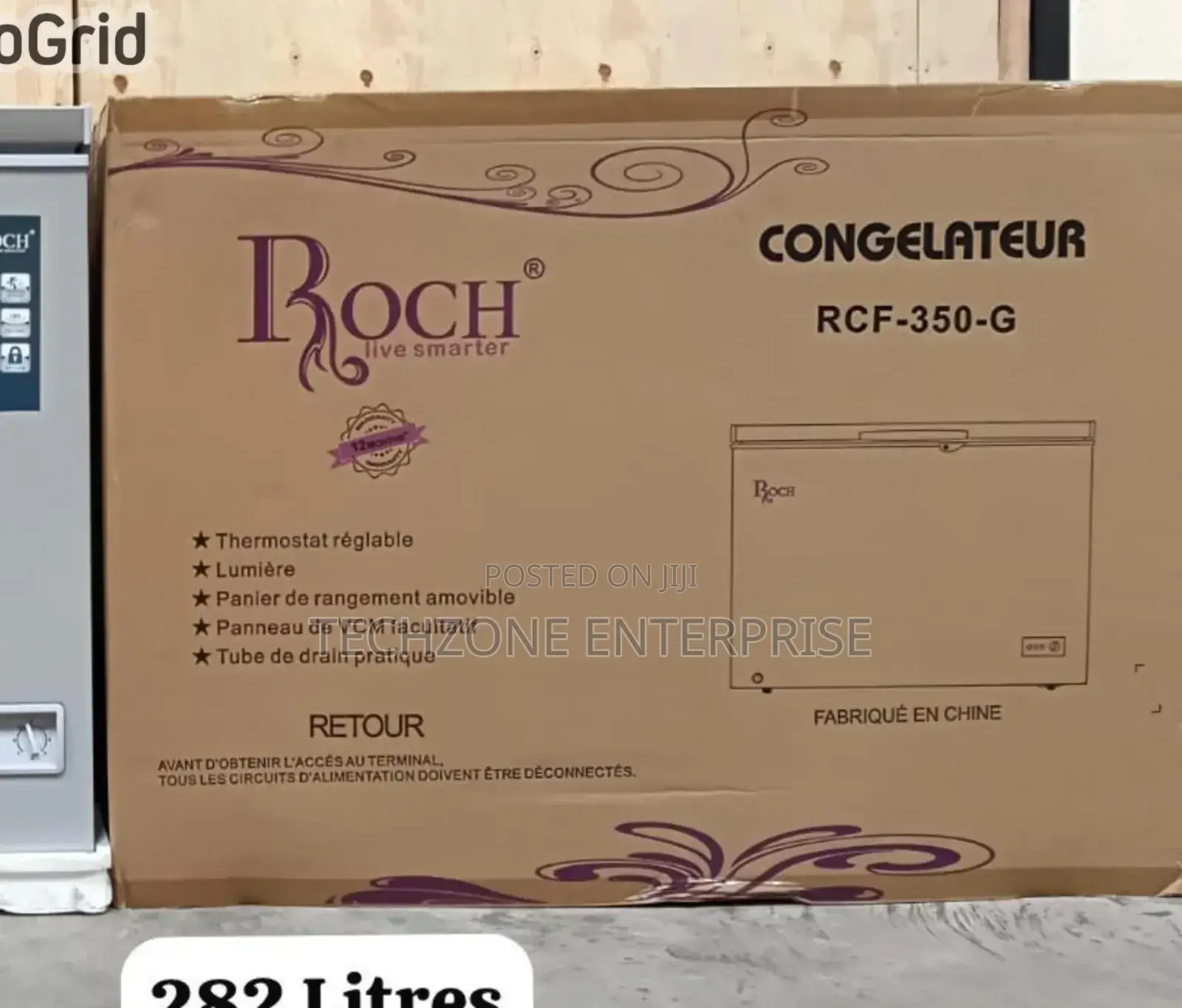 Roch (Rcf-350-G) 282l Chest Freezer - Grey 