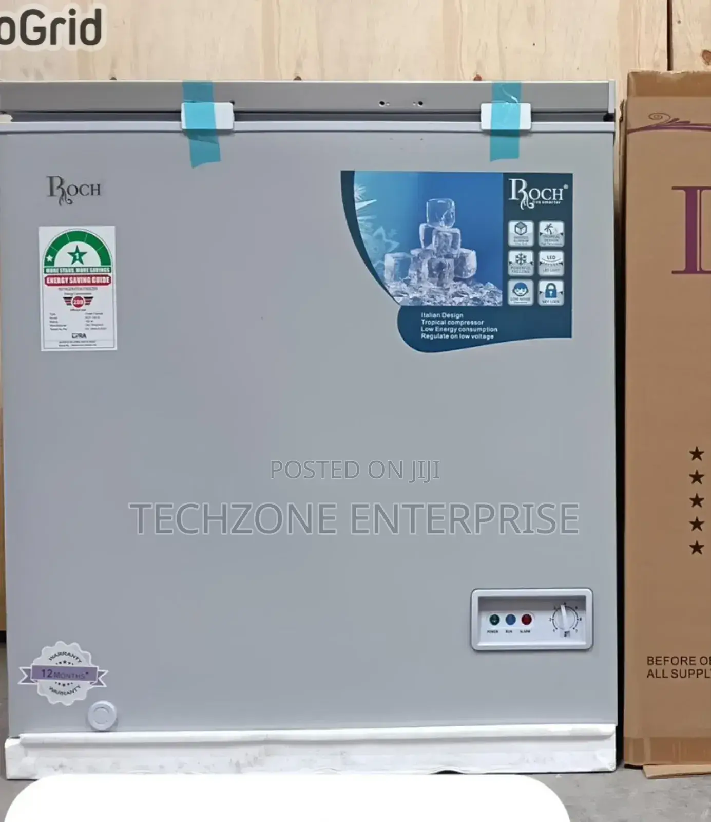 140 Litres Roch Chest Freezer With Sliding Glass ;
