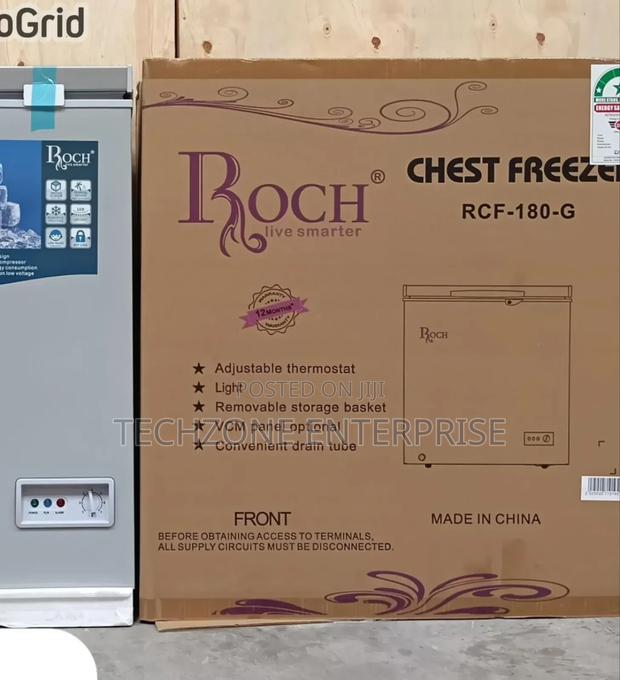 Roch (Rcf-180-G) 140 Litres Chest Deep Freezer - Silver 