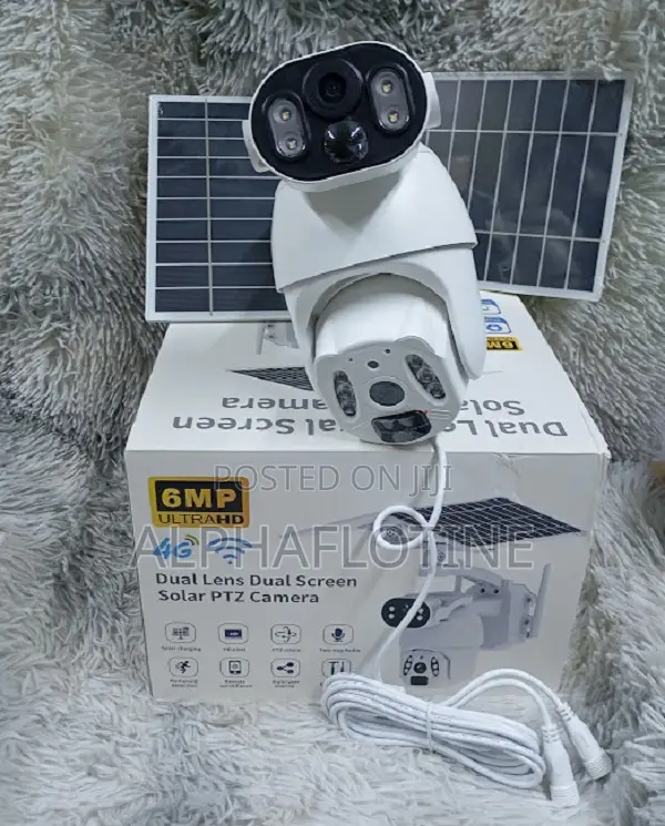 4g 6mp Ubox Dual Lens Dual Screen Solar PTZ/Two-Way Audio