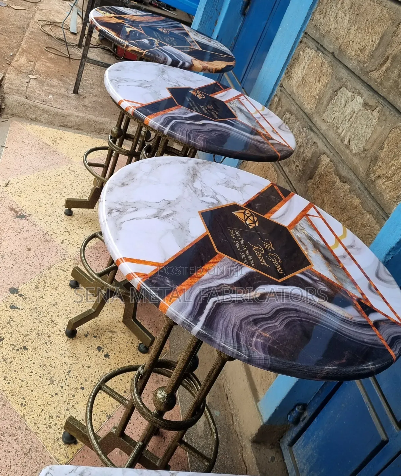 Bar High Table, With Logo and Unique Graphic Design