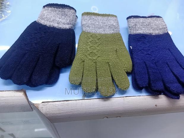Navyblue,Grey,Black Green Kids Warm Gloves - thumbnail 2