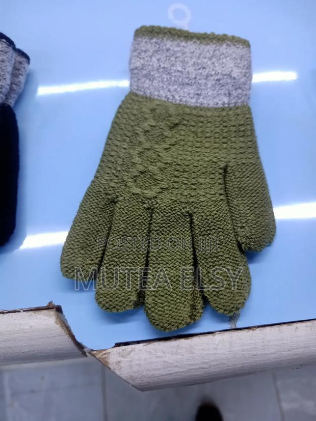 Navyblue,Grey,Black Green Kids Warm Gloves - thumbnail 3